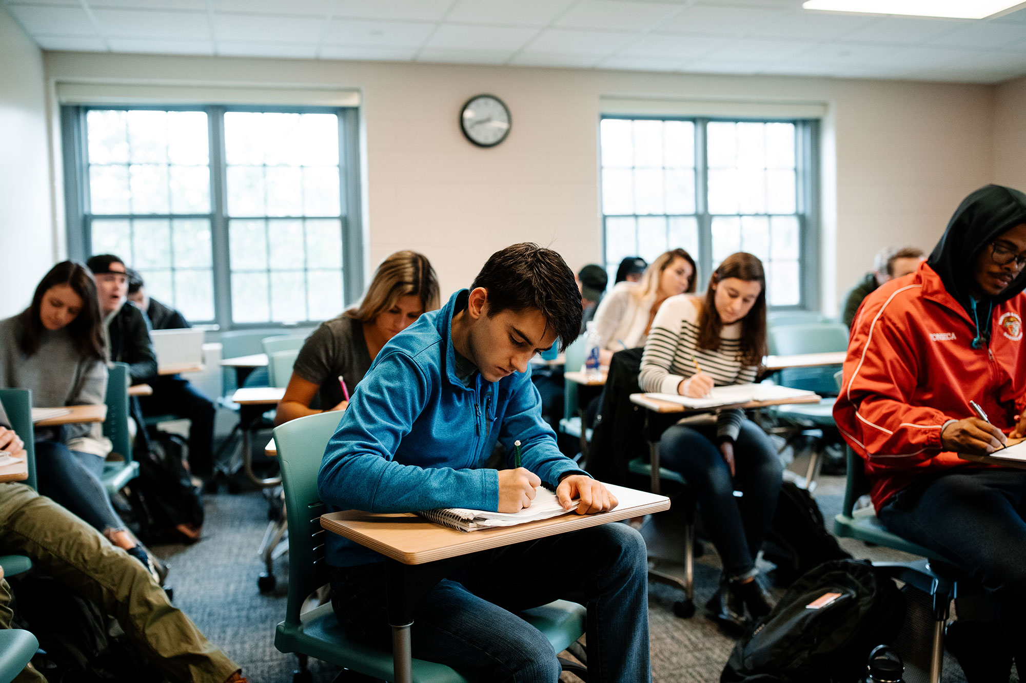 students working in classroom